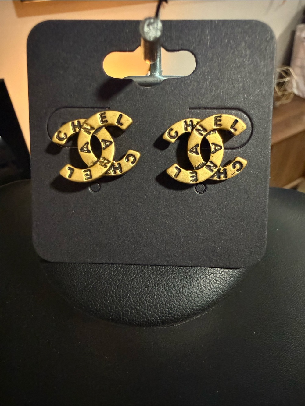 Gold Double-C Logo Stud Earrings - Designer-Inspired